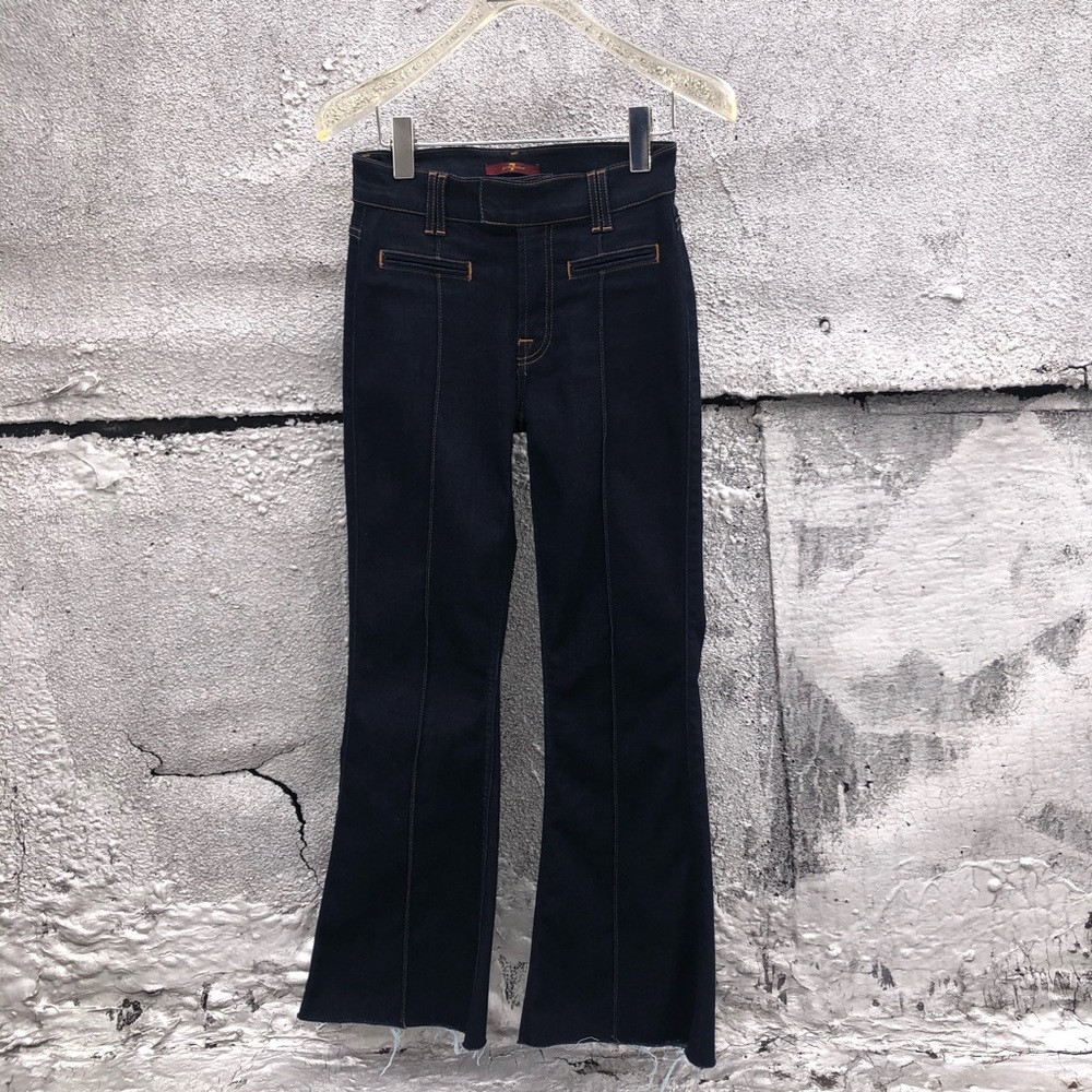 7 FOR ALL MANKIND WOMEN’S ANKLE FLARE DARK WASH JEANS SZ. 25 HIPPIE CASUAL BOHO
